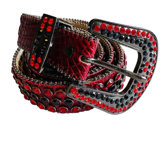 DNA Belt - Alligator Skin Black with Red Stone Black Red Stone 3XL Retails $135 - Picture 1 of 10